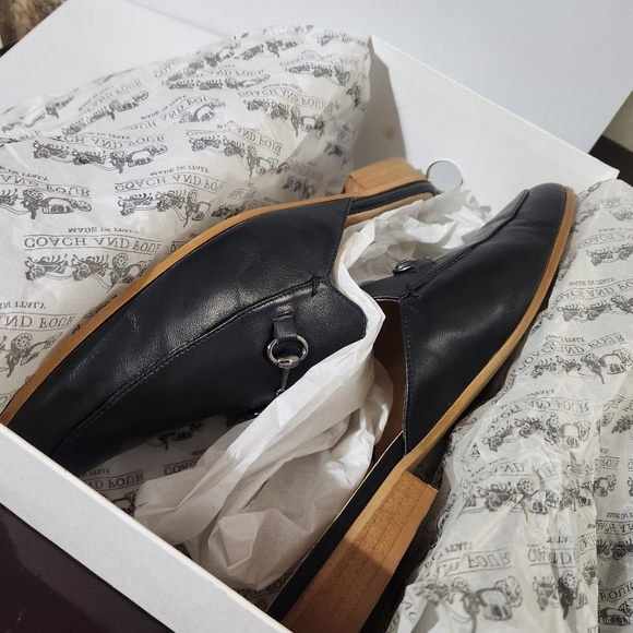 "Coach And Four" Brand Neline Leather Mule Black 11M - Picture 3 of 13